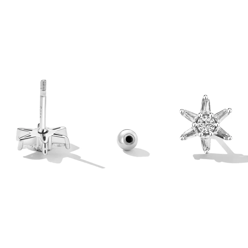 (image for) Pandora Style Refined Zircon Stud Earrings - SCE1458 - View 4