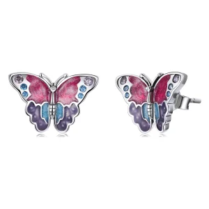 (image for) Pandora Style Retro Butterfly Stud Earrings - SCE1332