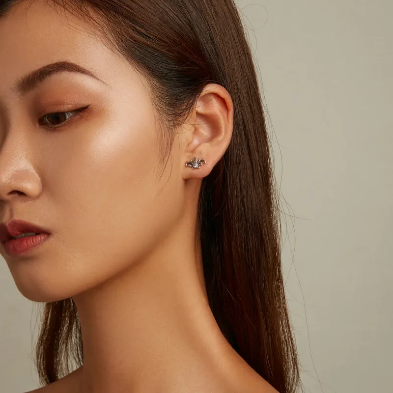 (image for) Pandora Style Retro Pattern Stud Earrings - BSE578 - View 6