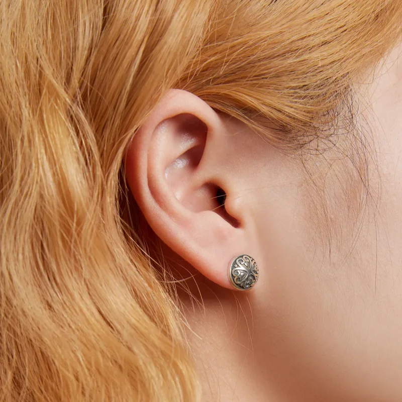 (image for) Pandora Style Retro Pattern Stud Earrings - SCE1396 - View 5