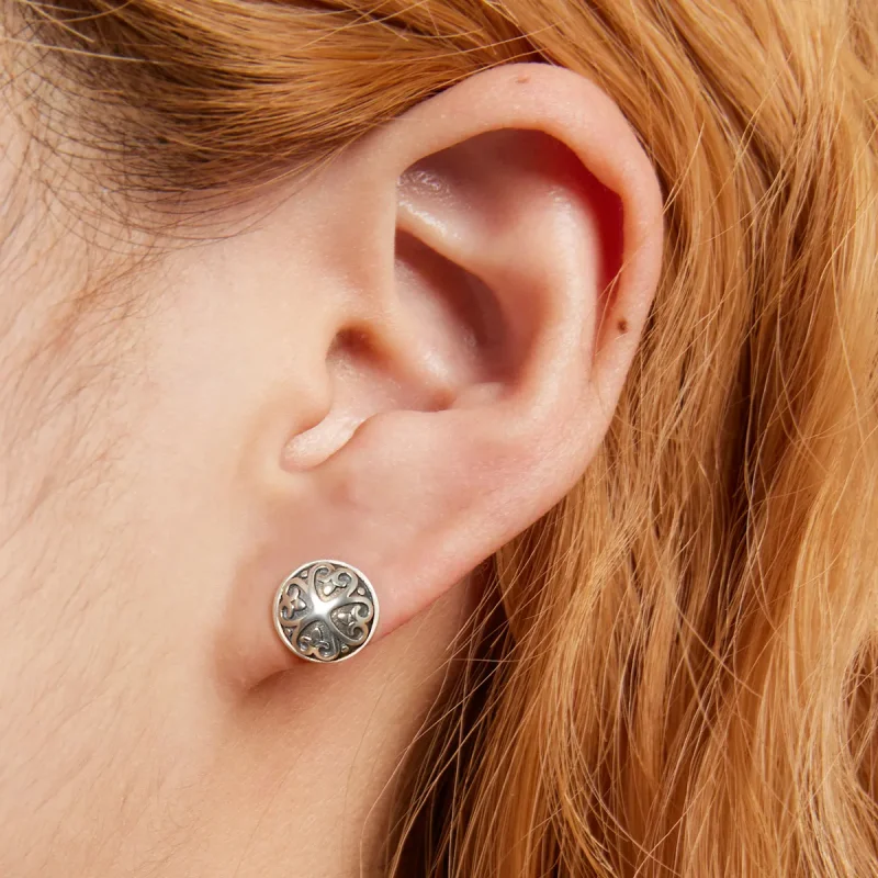 (image for) Pandora Style Retro Pattern Stud Earrings - SCE1396 - View 7