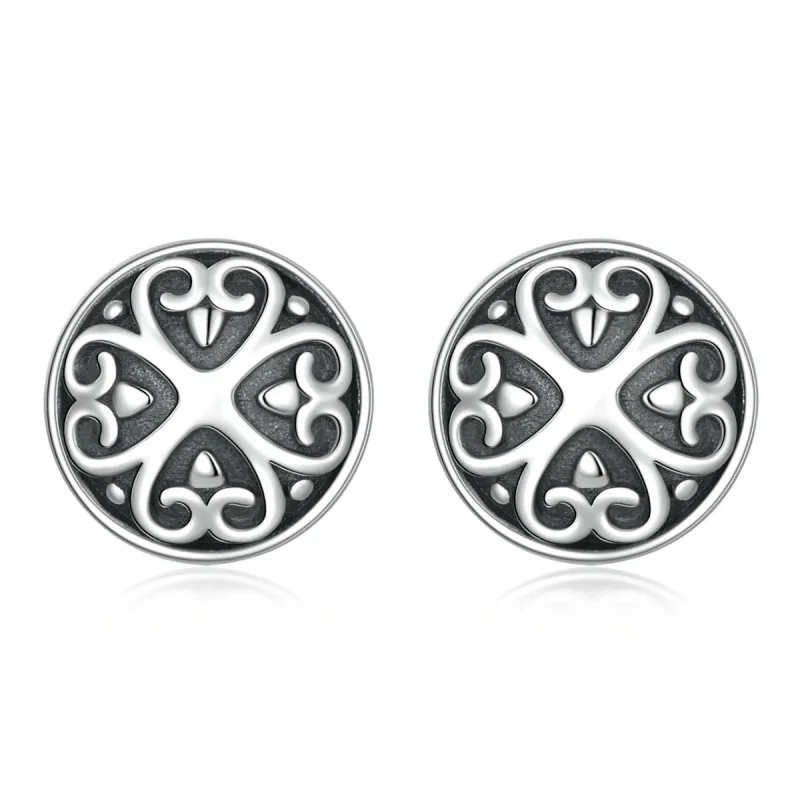 (image for) Pandora Style Retro Pattern Stud Earrings - SCE1396