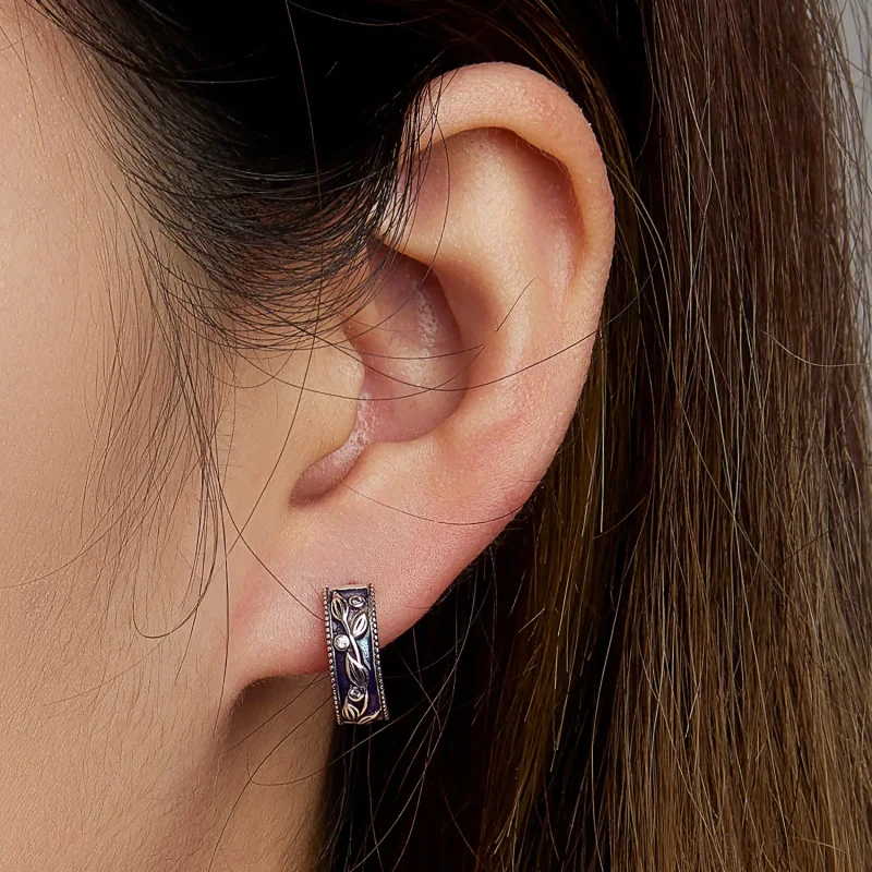 (image for) Pandora Style Retro Pattern Stud Earrings - SCE1415 - View 5