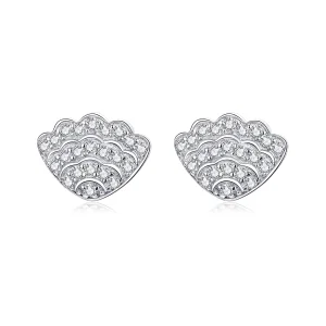 (image for) Pandora Style Romantic Shell Stud Earrings - BSE342