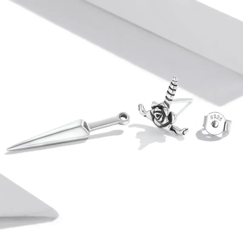 (image for) Pandora Style Rose Dagger Stud Earrings - SCE1349 - View 4