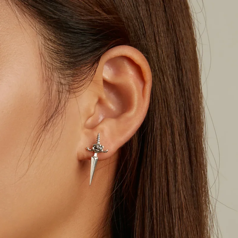 (image for) Pandora Style Rose Dagger Stud Earrings - SCE1349 - View 5