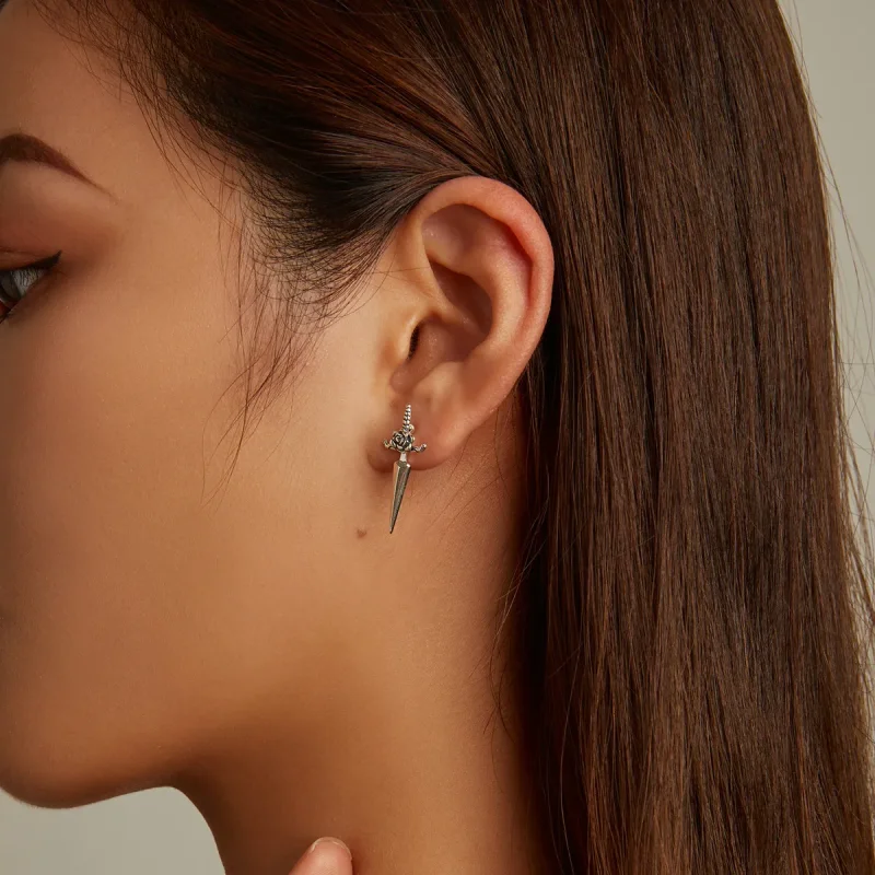 (image for) Pandora Style Rose Dagger Stud Earrings - SCE1349 - View 8