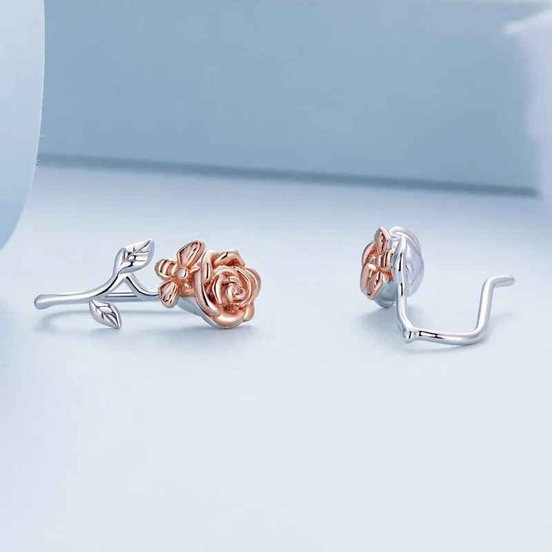 (image for) Pandora Style Rose Stud Earrings - BSE682 - View 4