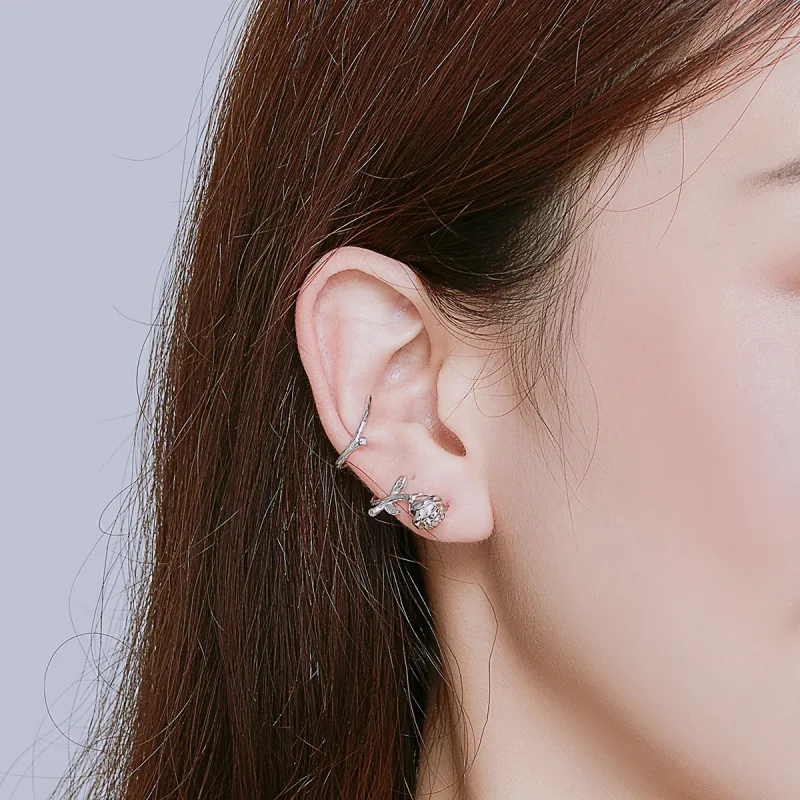 (image for) Pandora Style Roses Stud Earrings - BSE238 - View 4