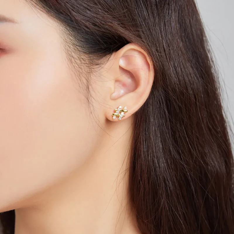 (image for) Pandora Style Secret Symbol - # Stud Earrings - SCE1071 - View 4