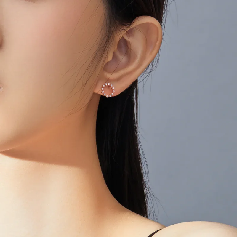 (image for) Pandora Style Shimmer Geometry Stud Earrings - BSE323 - View 5