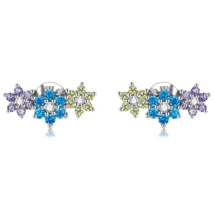 (image for) Pandora Style Shine Flowers Stud Earrings - BSE593