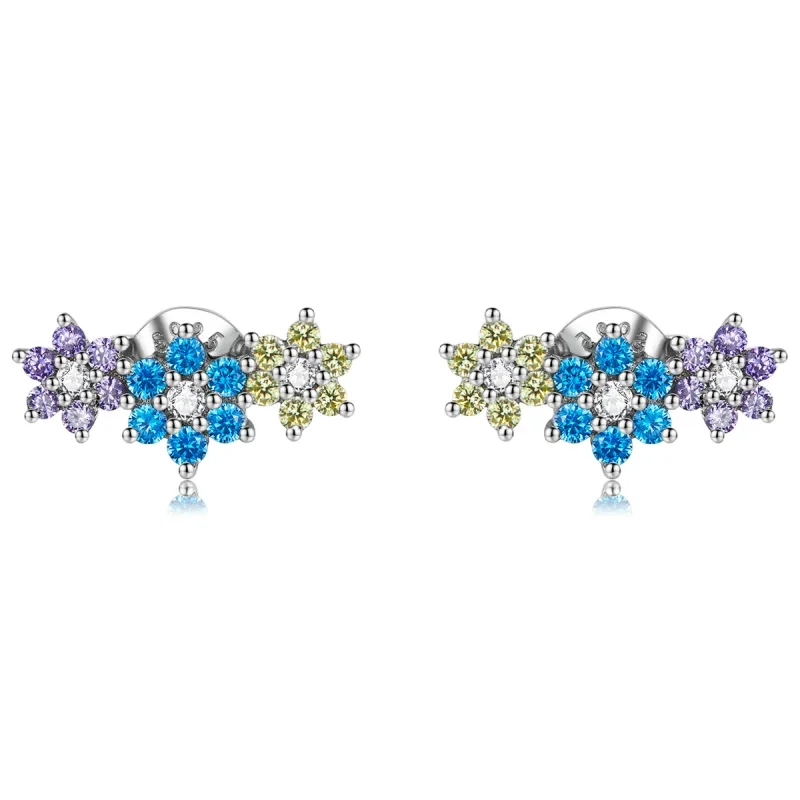 (image for) Pandora Style Shine Flowers Stud Earrings - BSE593