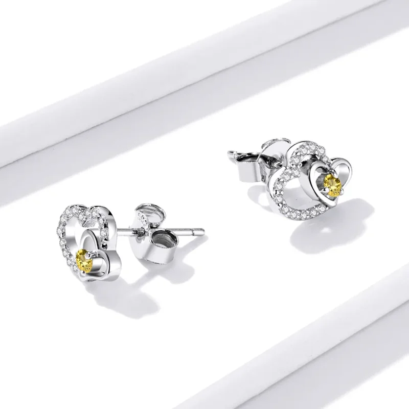 (image for) Pandora Style Shine Love Stud Earrings - BSE528 - View 3
