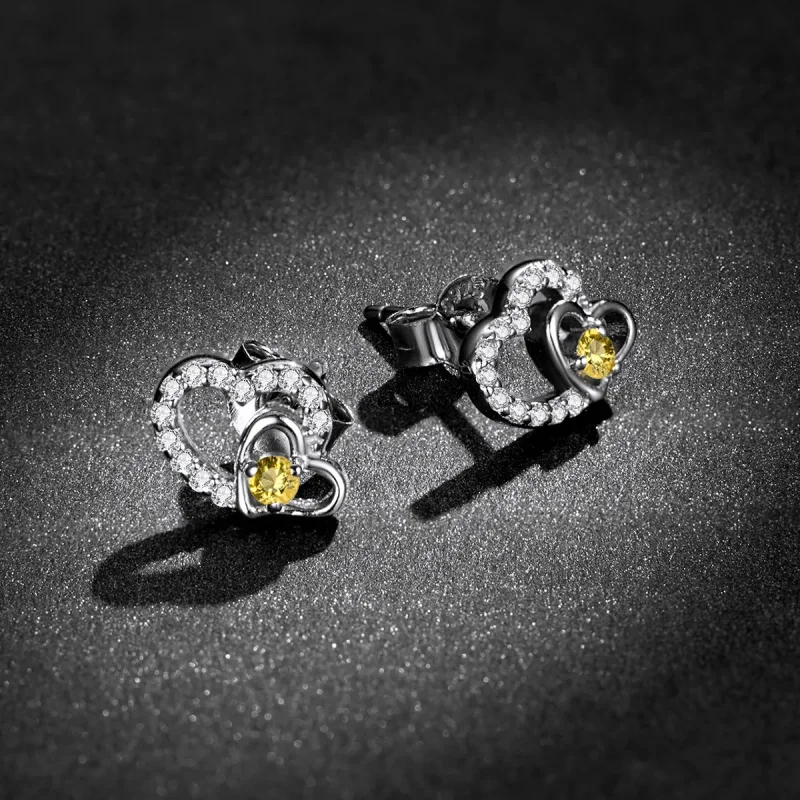 (image for) Pandora Style Shine Love Stud Earrings - BSE528 - View 5