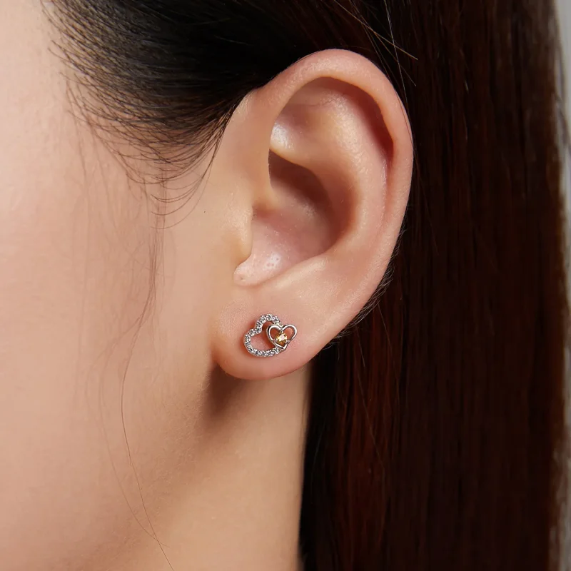 (image for) Pandora Style Shine Love Stud Earrings - BSE528 - View 6