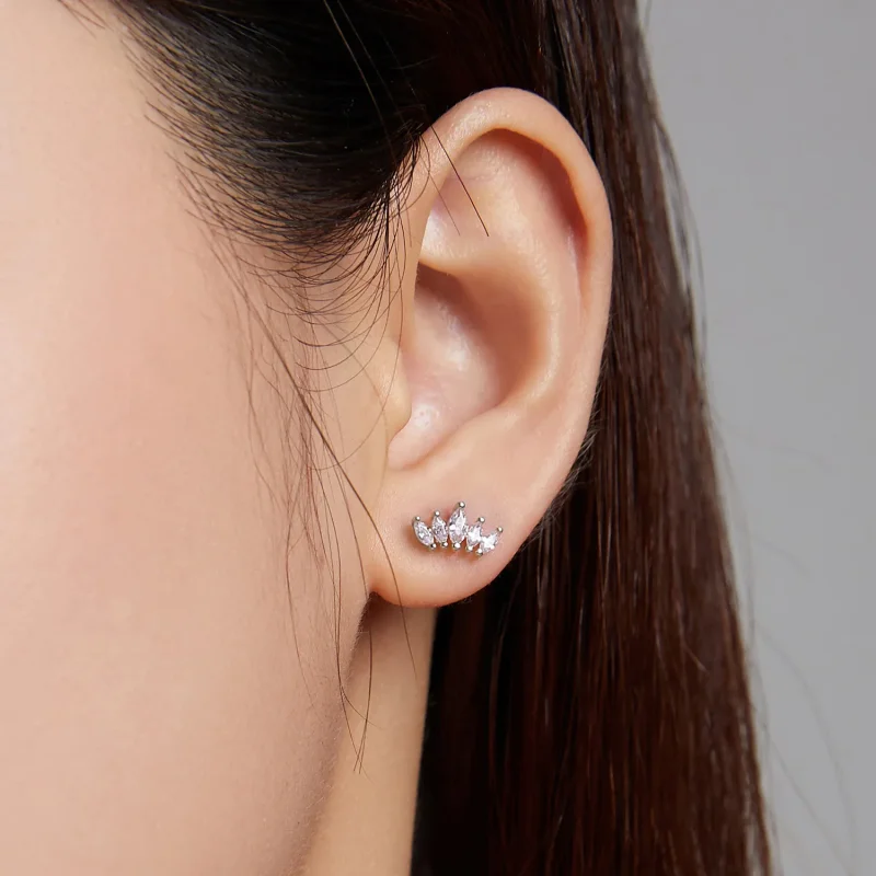 (image for) Pandora Style Shining Crown Stud Earrings - BSE521 - View 6