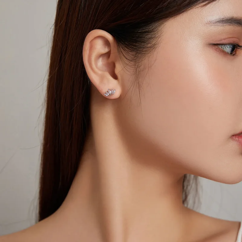 (image for) Pandora Style Shining Crown Stud Earrings - BSE521 - View 8