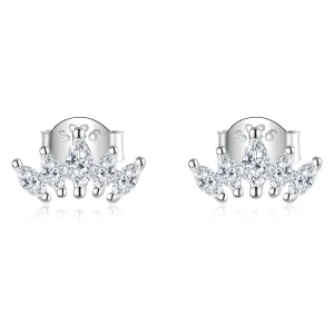 (image for) Pandora Style Shining Crown Stud Earrings - BSE521