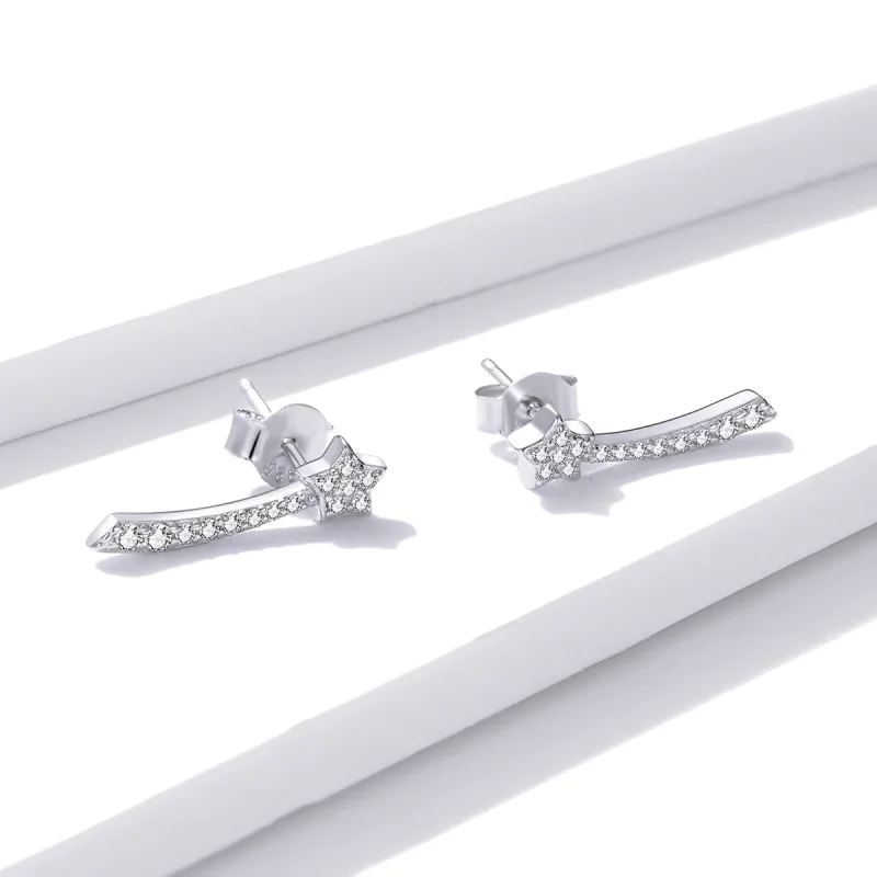 (image for) Pandora Style Shining Meteor Stud Earrings - BSE486 - View 2