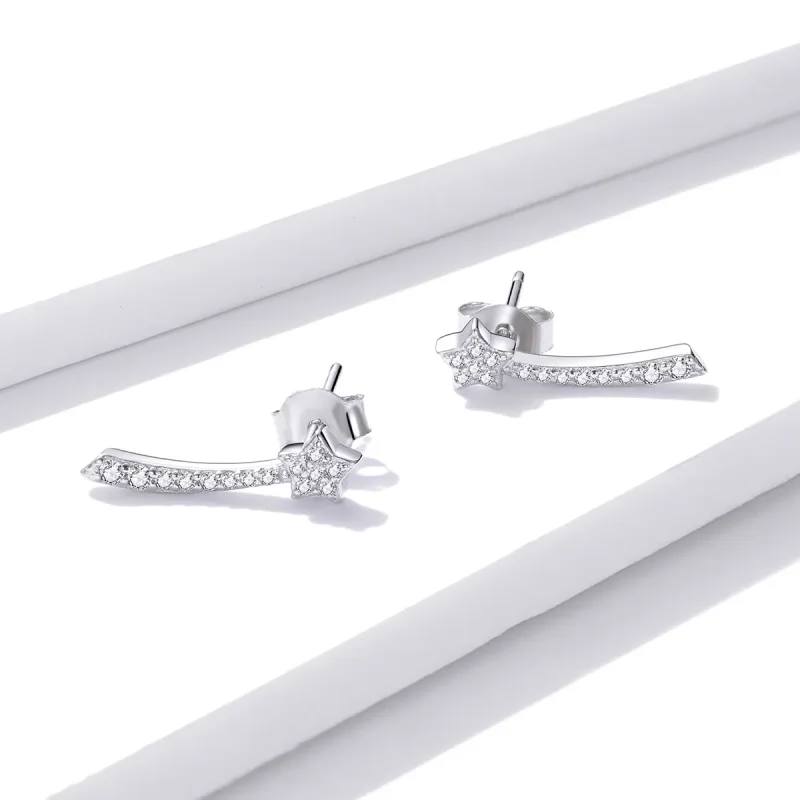 (image for) Pandora Style Shining Meteor Stud Earrings - BSE486 - View 3