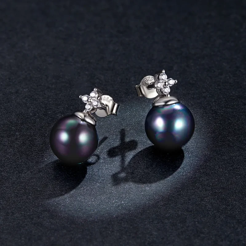 (image for) Pandora Style Shiny Beads Stud Earrings - BSE498 - View 5