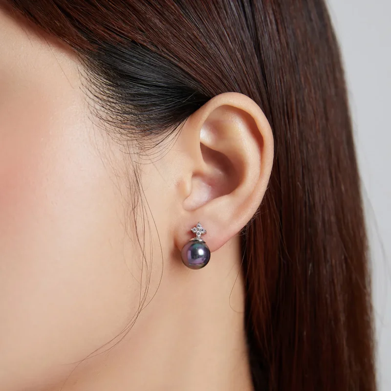 (image for) Pandora Style Shiny Beads Stud Earrings - BSE498 - View 8
