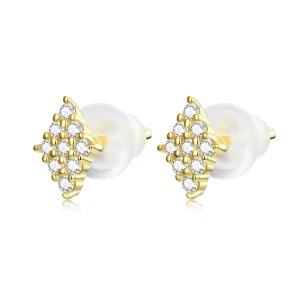 (image for) Pandora Style Shiny Rhombus Stud Earrings - SCE1222