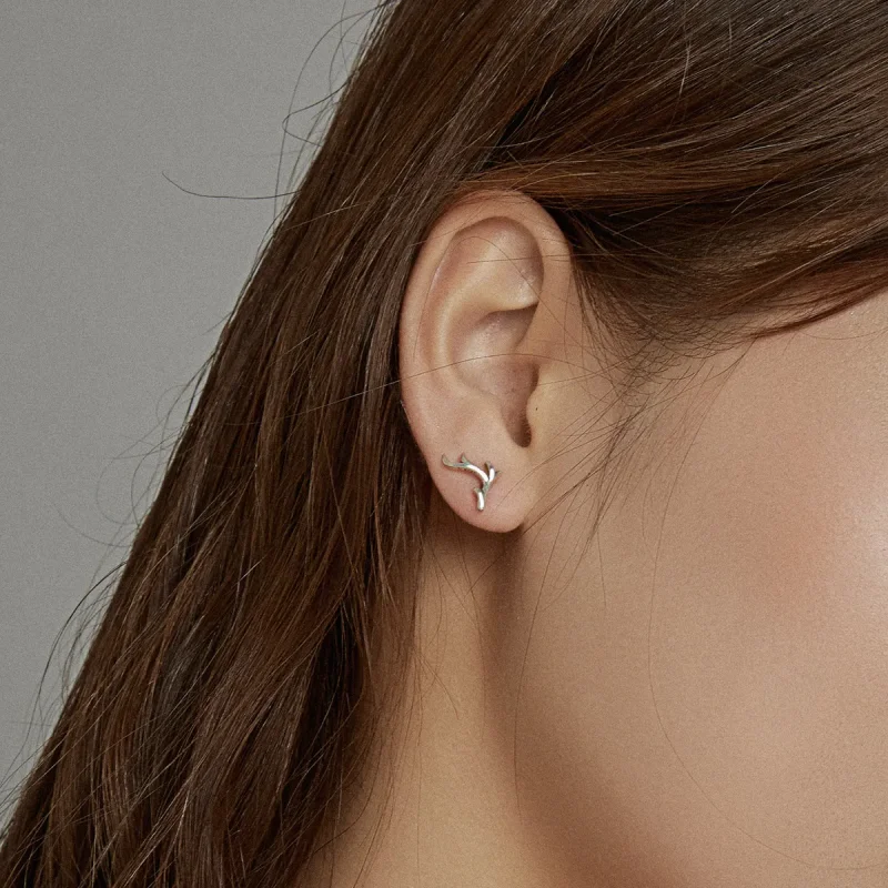 (image for) Pandora Style Simple Antlers Stud Earrings - SCE963 - View 5