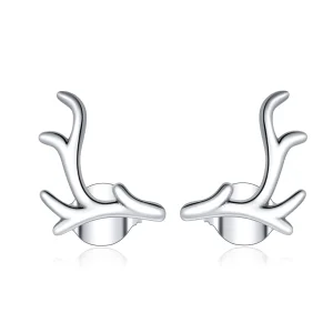 (image for) Pandora Style Simple Antlers Stud Earrings - SCE963