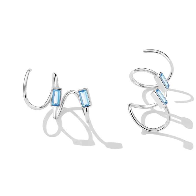 (image for) Pandora Style Simple Inlaid Stone Stud Earrings - SCE1463 - View 3