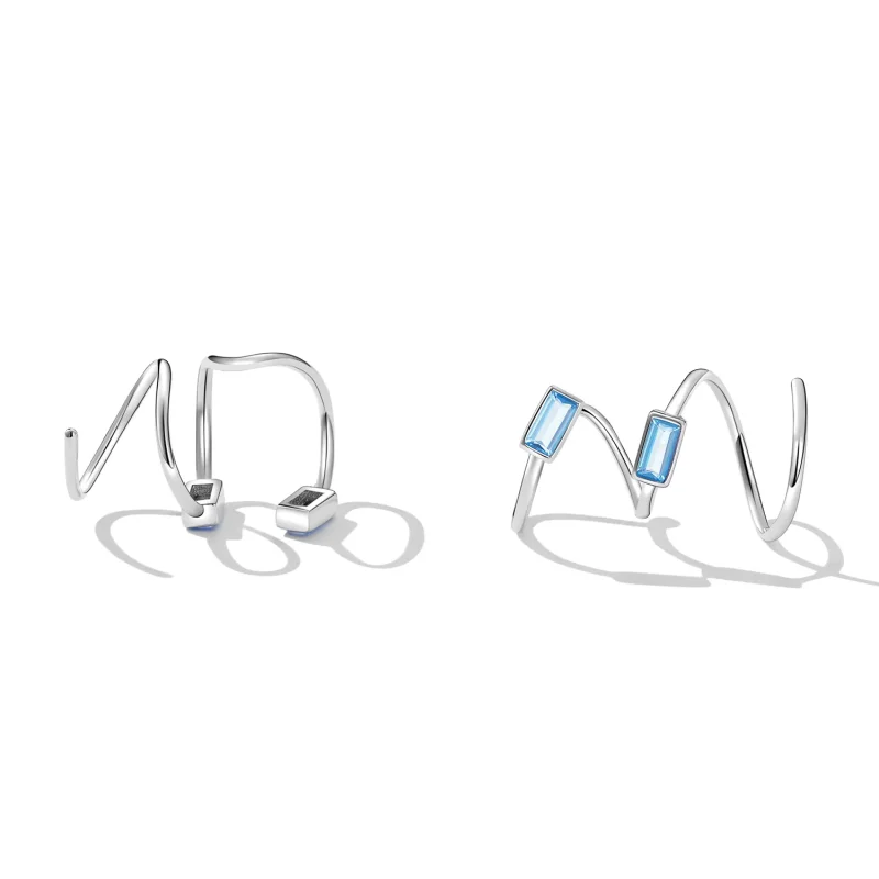 (image for) Pandora Style Simple Inlaid Stone Stud Earrings - SCE1463 - View 4