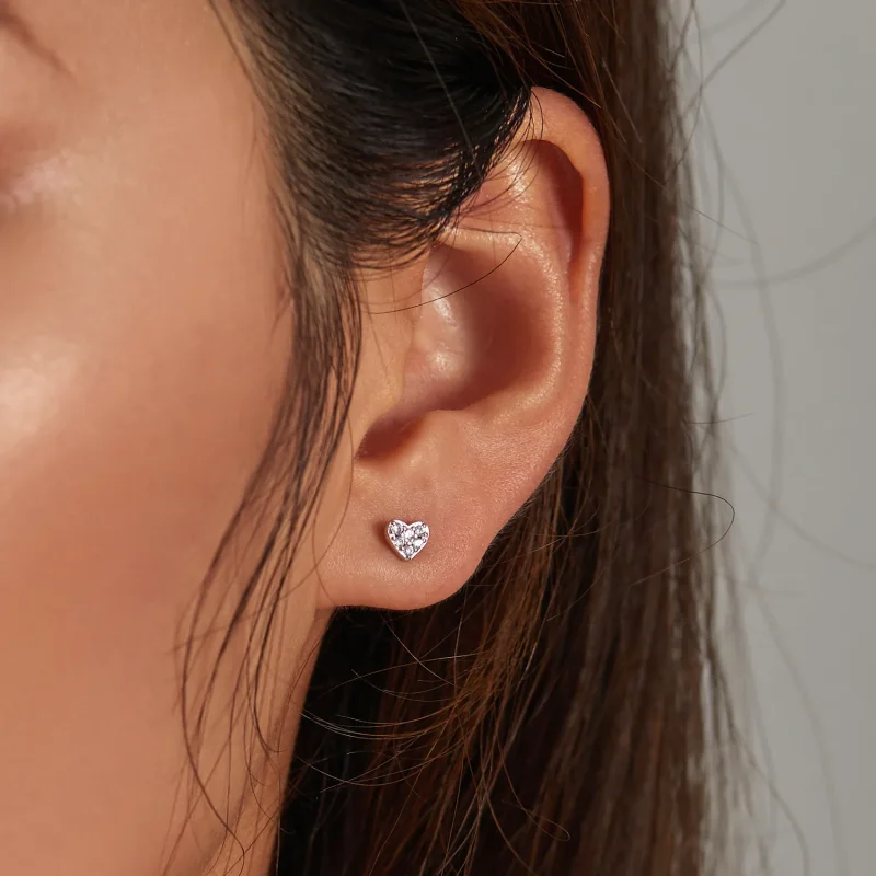 (image for) Pandora Style Simple Love Stud Earrings - SCE1298 - View 5