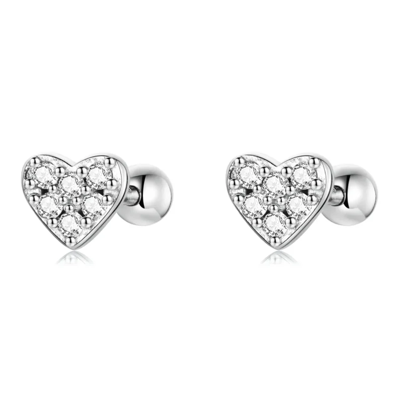 (image for) Pandora Style Simple Love Stud Earrings - SCE1298