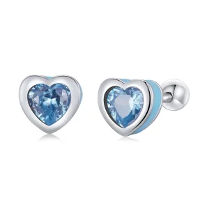 (image for) Pandora Style Simple Love Stud Earrings - SCE1352-LB