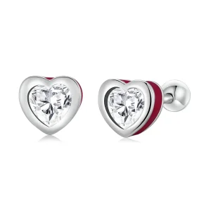 (image for) Pandora Style Simple Love Stud Earrings - SCE1352-VT