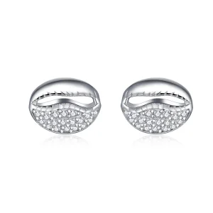 (image for) Pandora Style Simple Shell Stud Earrings - BSE409
