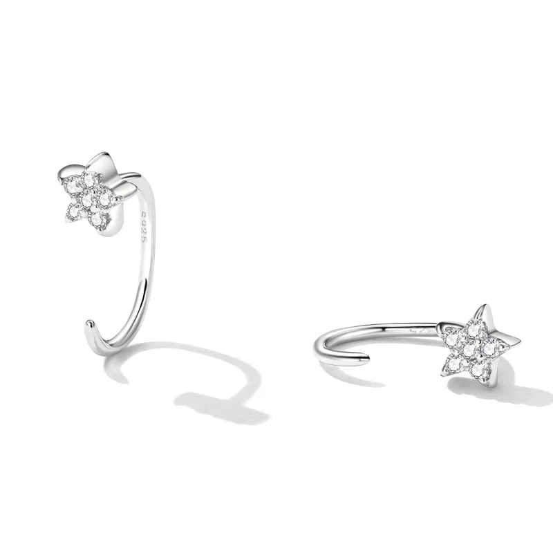 (image for) Pandora Style Simple Star Stud Earrings - SCE1421 - View 2