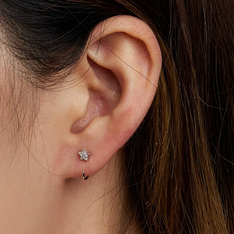 (image for) Pandora Style Simple Star Stud Earrings - SCE1421 - View 7