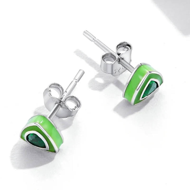 (image for) Pandora Style Simple Triangle Stud Earrings - SCE1368 - View 4