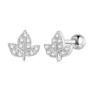(image for) Pandora Style Small Leaves Stud Earrings - SCE1459