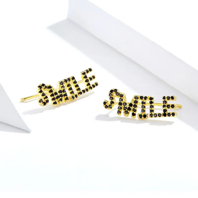 (image for) Pandora Style Smile Stud Earrings - SCE764 - View 2
