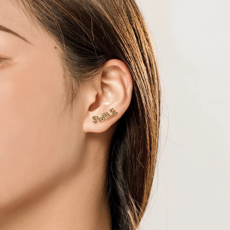 (image for) Pandora Style Smile Stud Earrings - SCE764 - View 5