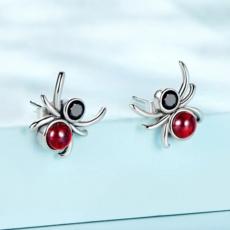 (image for) Pandora Style Spider Stud Earrings - SCE1517 - View 2