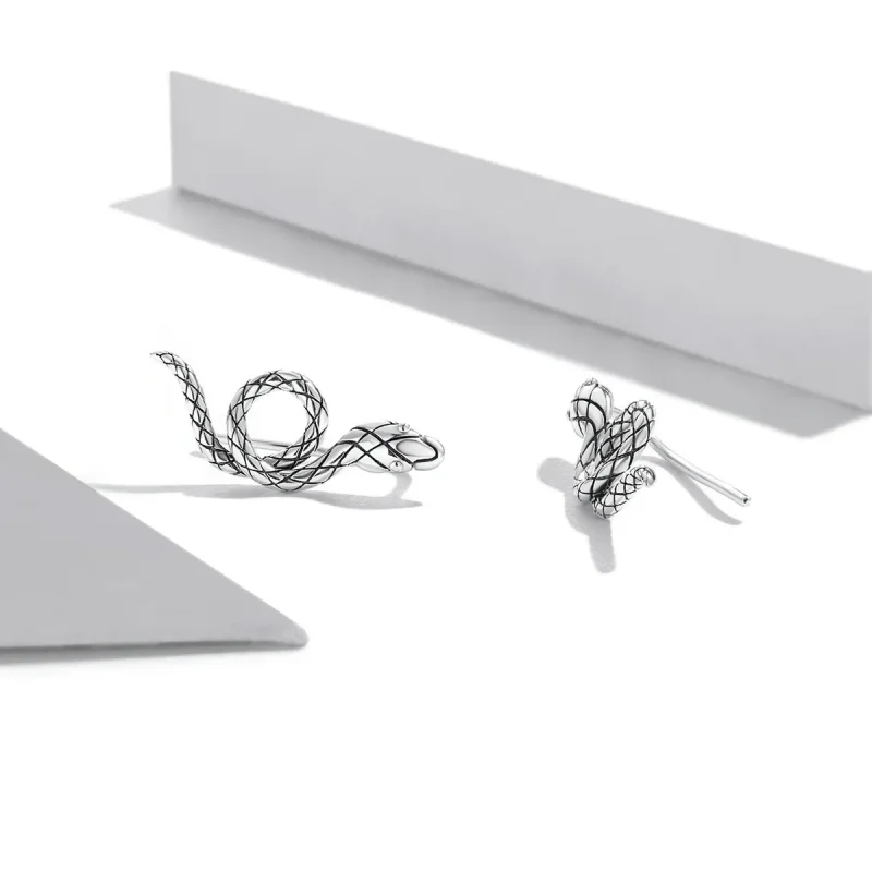 (image for) Pandora Style Spirit Snake Stud Earrings - SCE1355 - View 3