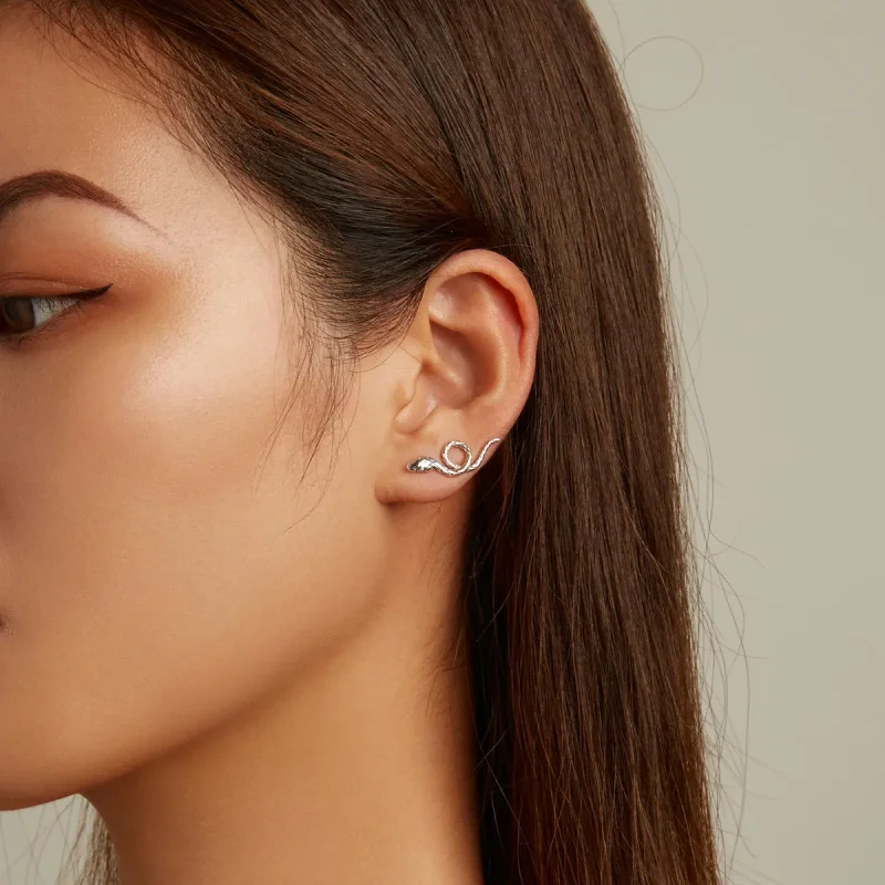 (image for) Pandora Style Spirit Snake Stud Earrings - SCE1355 - View 7