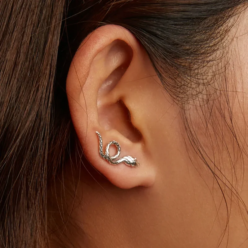 (image for) Pandora Style Spirit Snake Stud Earrings - SCE1355 - View 8