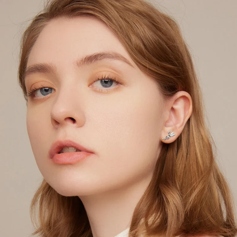 (image for) Pandora Style Spring Spirit Stud Earrings - BSE046 - View 3