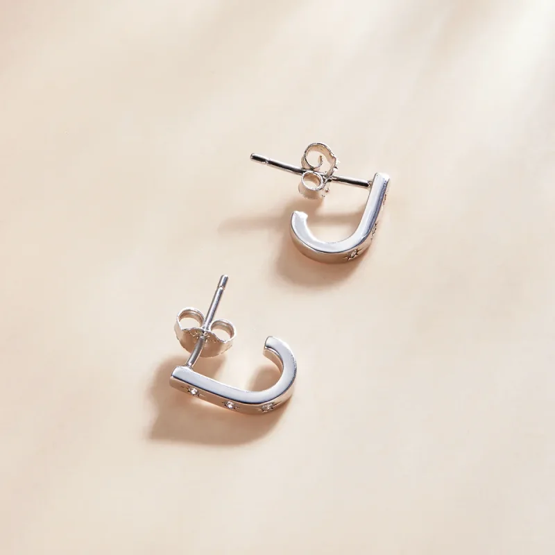 (image for) Pandora Style Star Crutch Stud Earrings - SCE1169-A - View 2