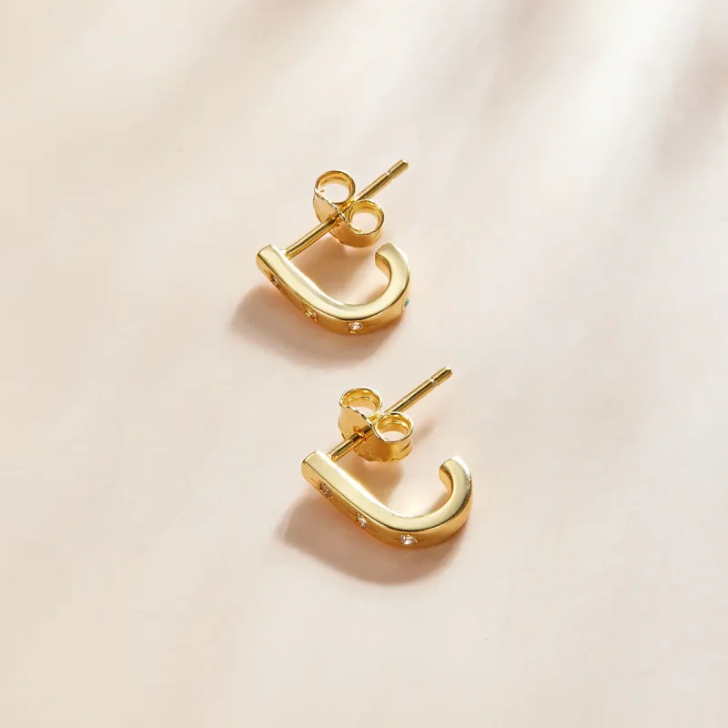 (image for) Pandora Style Star Crutch Stud Earrings - SCE1169-B - View 3